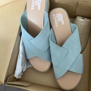 Sorel Women's Light Blue Crisscross Sandals